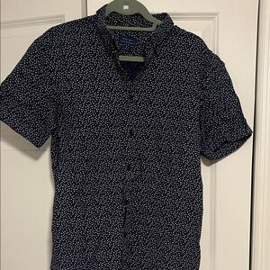 Zara Men's Dark Blue Printed Shirt